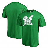 Men's Milwaukee Brewers Fanatics Branded Green Big & Tall St. Patrick's Day White Logo T-Shirt,baseball caps,new era cap wholesale,wholesale hats